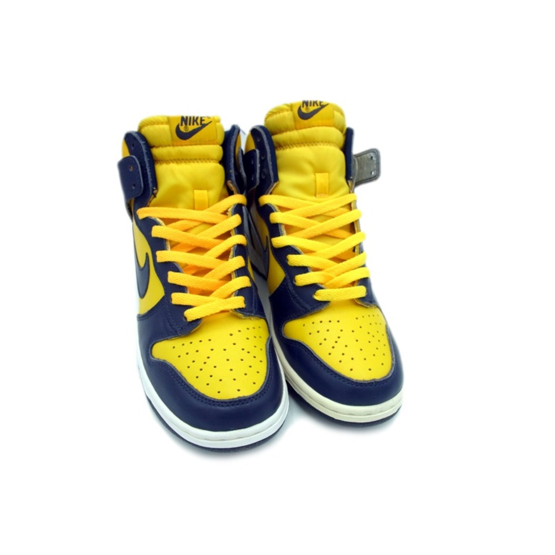 NIKE(ナイキ)のナイキ NIKE ■ 【 DUNK HIGH LE Midnight Navy VarsityMaize 630335 471 】 ダンク ハイ ミシガン 1998年製 スニーカー f21303 メンズの靴/シューズ(スニーカー)の商品写真