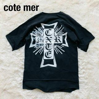 コートメール(COTE MER)のCote merコートメールTシャツ　カットソー　ブラック黒　ペンキ(Tシャツ/カットソー(半袖/袖なし))