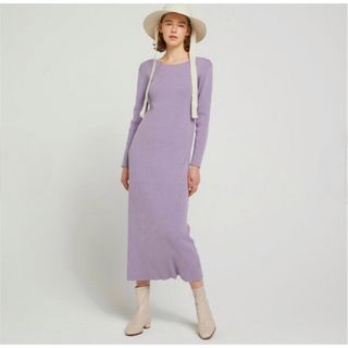 SeaRoomlynn - 【完売】シールームリン　バックデザインニットワンピース　紫