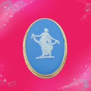 ウェッジウッド(WEDGWOOD)の《超美品》　ウェッジウッド　ジャスパー　カメオ　ブローチ(ブローチ/コサージュ)