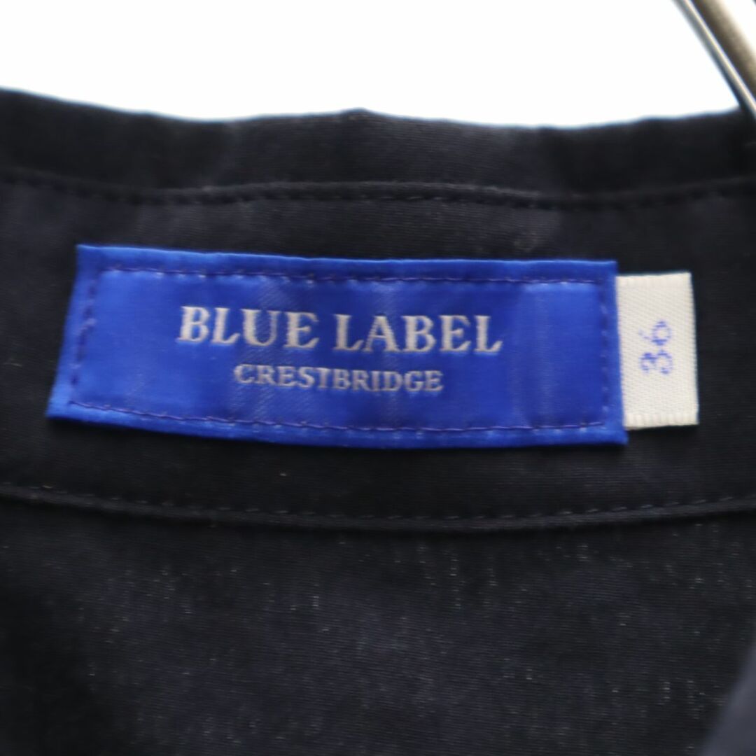 BLUE LABEL CRESTBRIDGE(ブルーレーベルクレストブリッジ)の未使用 ブルーレーベルクレストブリッジ 三陽商会 半袖 シャツ 36 ネイビー BLUE LABEL CRESTBRIDGE フレンチスリーブ レディース 古着 【240321】 メール便可 レディースのトップス(シャツ/ブラウス(半袖/袖なし))の商品写真