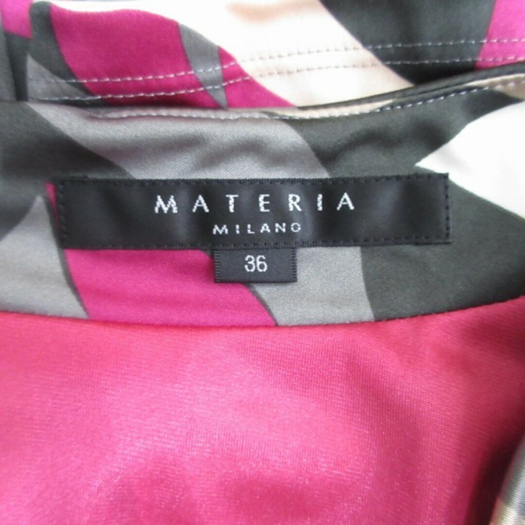 MATERIA(マテリア)のマテリア MATERIA 美品 ワンピース ひざ丈 タイト ピンク グレー系 レディースのワンピース(ひざ丈ワンピース)の商品写真