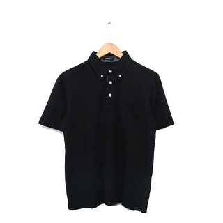 コムサイズム(COMME CA ISM)のコムサイズム ポロシャツ 半袖 胸ポケット コットン シンプル M ブラック 黒(ポロシャツ)