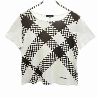 バーバリー(BURBERRY)のバーバリーロンドン プリント 半袖 Tシャツ 13 ホワイト BURBERRY LONDON 肩パット レディース 古着 【240321】 メール便可(Tシャツ(半袖/袖なし))