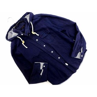CIAOPANIC チャオパニック 綿麻 フード ジャケット シャツ sizeM/紺 ■◇ メンズ