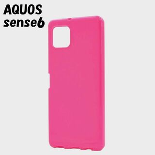 アクオス(AQUOS)のAQUOS sense6s/6：光沢感のある 背面カバー ソフトケース★ピンク(Androidケース)