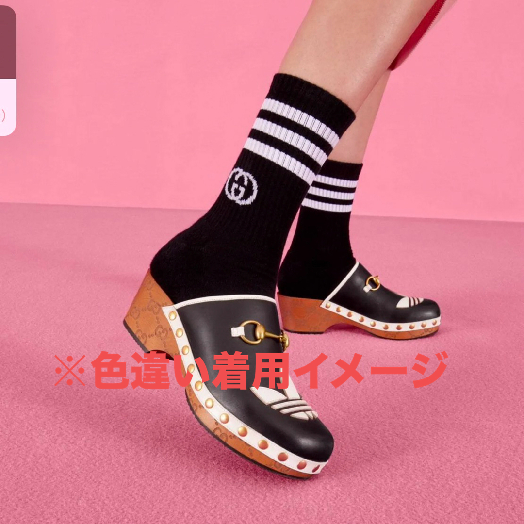 Gucci(グッチ)の【新品未使用】グッチGUCCIadidasコラボ靴下 レディースのレッグウェア(ソックス)の商品写真