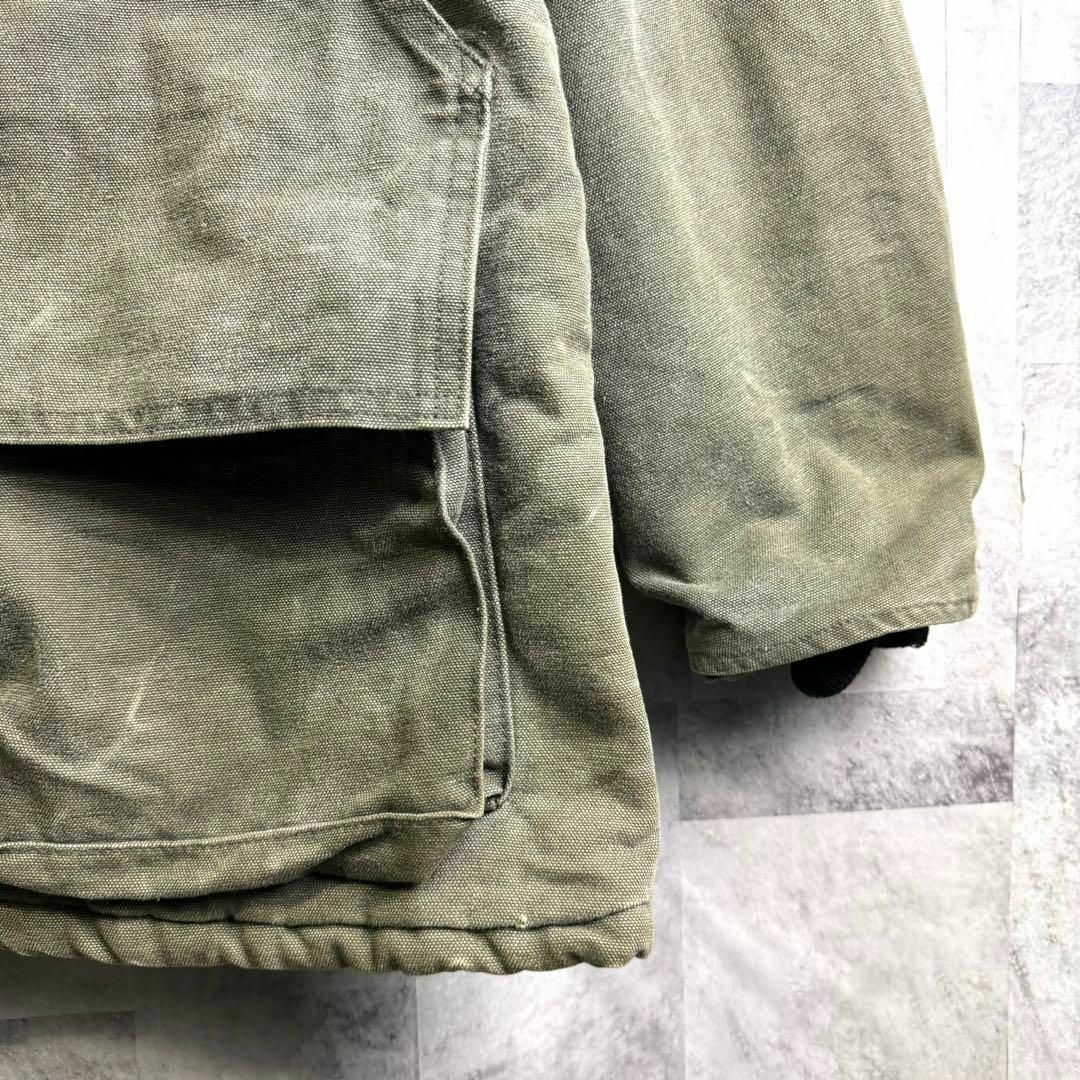 carhartt(カーハート)の希少 ビッグサイズ カーハート ダックジャケット 企業ロゴ オリーブ XL メンズのジャケット/アウター(ブルゾン)の商品写真
