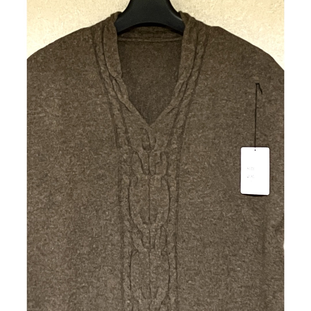 某有名メーカーのレディース、ヤク毛100%素材のケーブル編み柄のロングベストジレ レディースのトップス(ベスト/ジレ)の商品写真