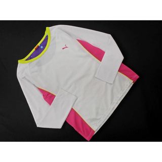 PUMA プーマ ドット トレーニングウェア カットソー sizeS/白ｘピンク ■◇ レディース