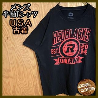 フットボール レッドブラックス ブラック Tシャツ USA古着 90s 半袖 黒(Tシャツ/カットソー(半袖/袖なし))