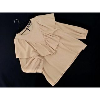 ザラ(ZARA)のZARA ザラ 大きいサイズ フリル ブラウス シャツ sizeXL/ベージュ ■◇ レディース(シャツ/ブラウス(長袖/七分))