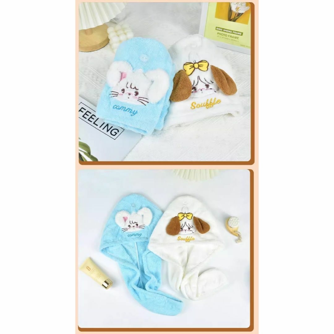 mikko × MINISO　スフレ　ミッコ　ヘアドライキャップ　日本未発売 エンタメ/ホビーのアニメグッズ(タオル)の商品写真