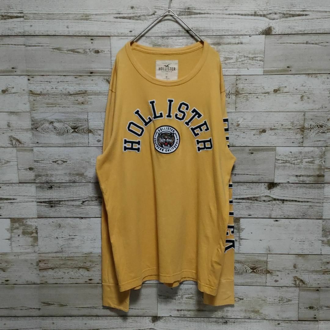 Hollister(ホリスター)の【466】HOLLISTER 長袖 Tシャツ　ロンT　ビッグロゴ　刺繍ワッペン メンズのトップス(Tシャツ/カットソー(七分/長袖))の商品写真