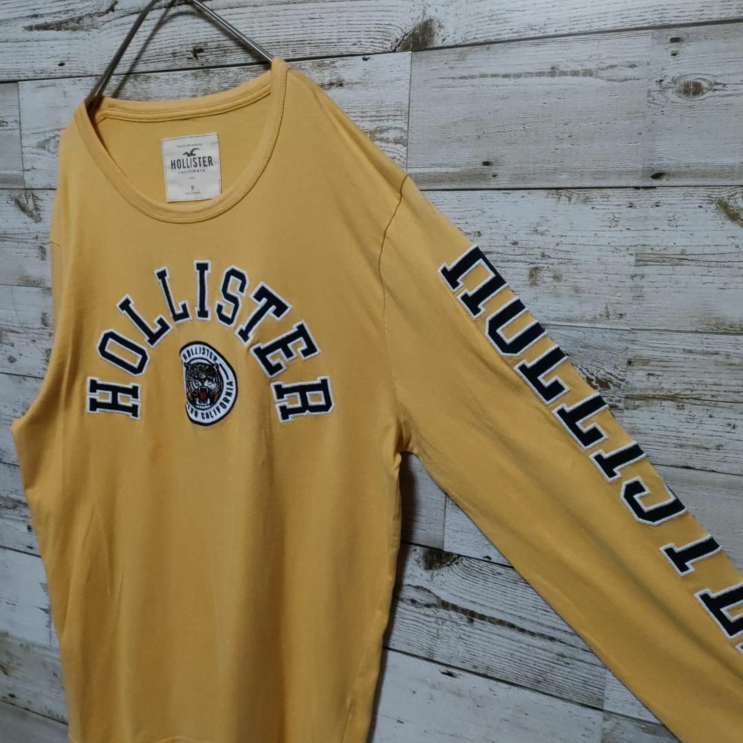 Hollister(ホリスター)の【466】HOLLISTER 長袖 Tシャツ　ロンT　ビッグロゴ　刺繍ワッペン メンズのトップス(Tシャツ/カットソー(七分/長袖))の商品写真
