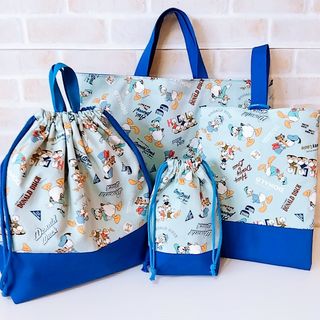 ハンドメイド💙ドナルドダック💙入園入学④点セット💙(レッスンバッグ)