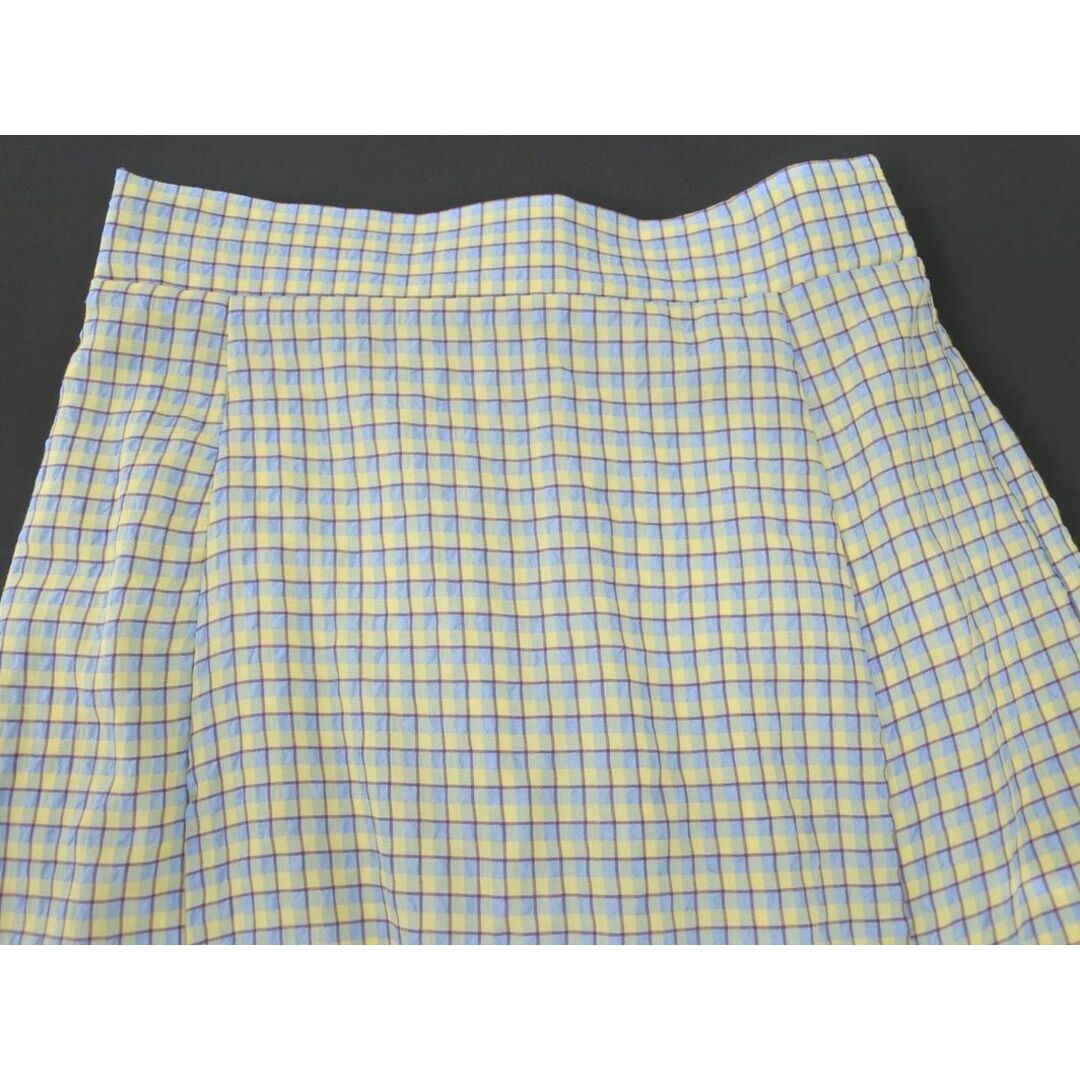 DouDou(ドゥドゥ)のPOU DOU DOU プードゥドゥ チェック ロング スカート sizeM/水色x黄x紫 ■◇ レディース レディースのスカート(ロングスカート)の商品写真