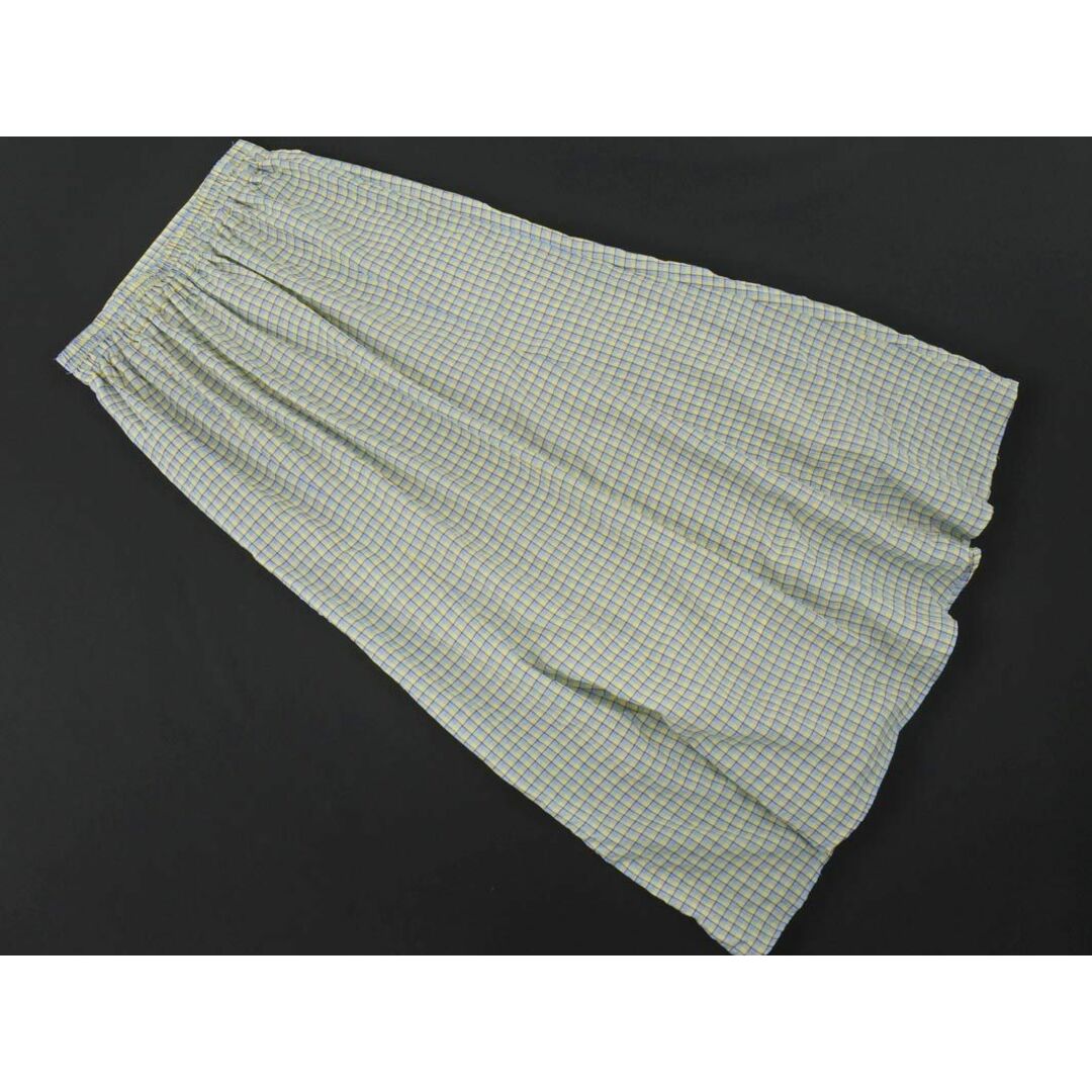 DouDou(ドゥドゥ)のPOU DOU DOU プードゥドゥ チェック ロング スカート sizeM/水色x黄x紫 ■◇ レディース レディースのスカート(ロングスカート)の商品写真
