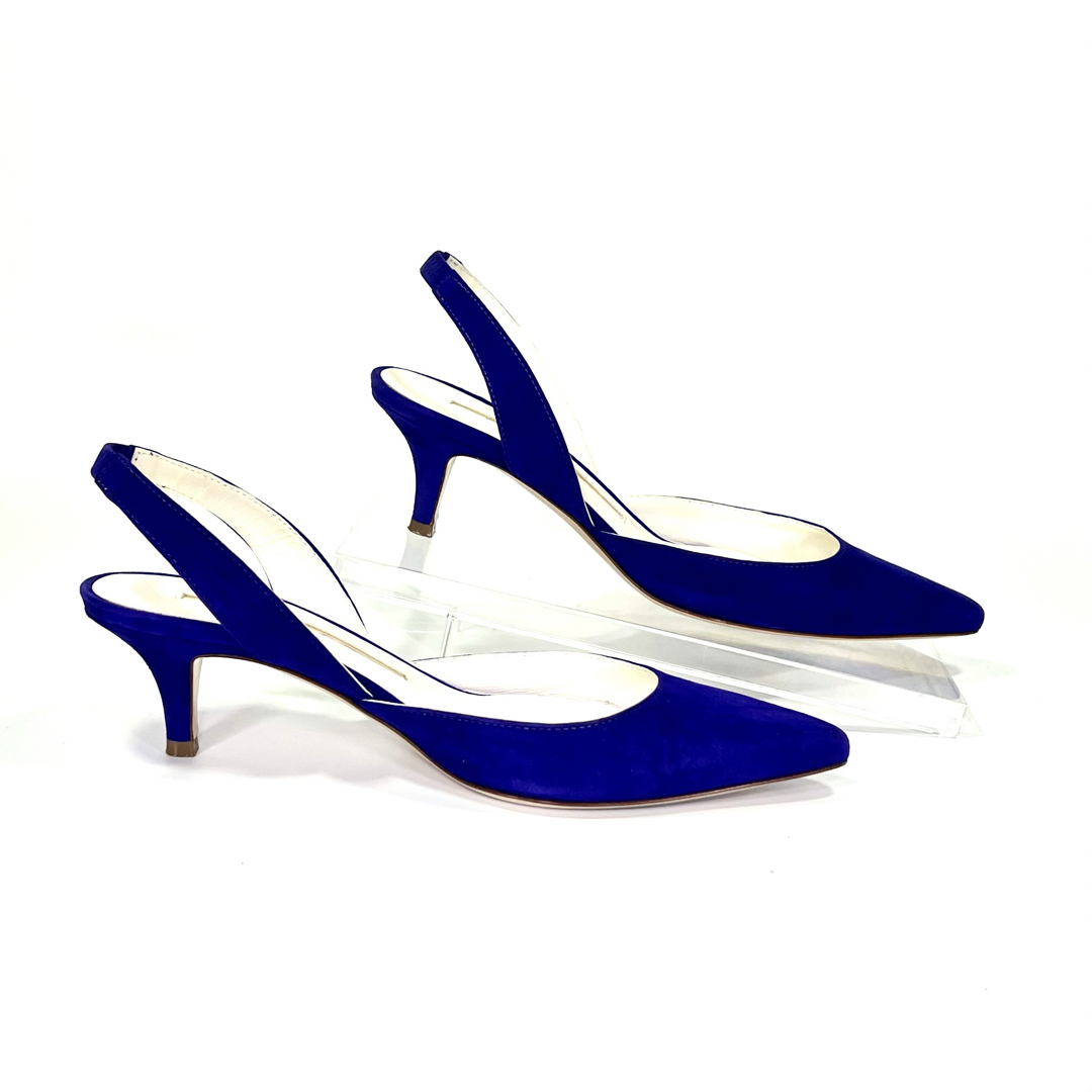 DEUXIEME CLASSE(ドゥーズィエムクラス)の【美品】BALDAN ポインテッドトゥ スエード ストラップ パンプス紫22.5 レディースの靴/シューズ(ハイヒール/パンプス)の商品写真