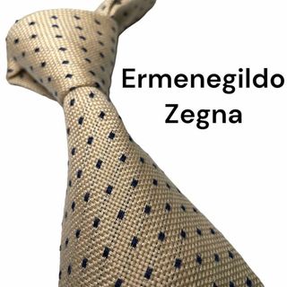 エルメネジルドゼニア(Ermenegildo Zegna)の592✨美品✨Ermenegildo Zegna ネクタイ　ドット柄　クリーム色(ネクタイ)