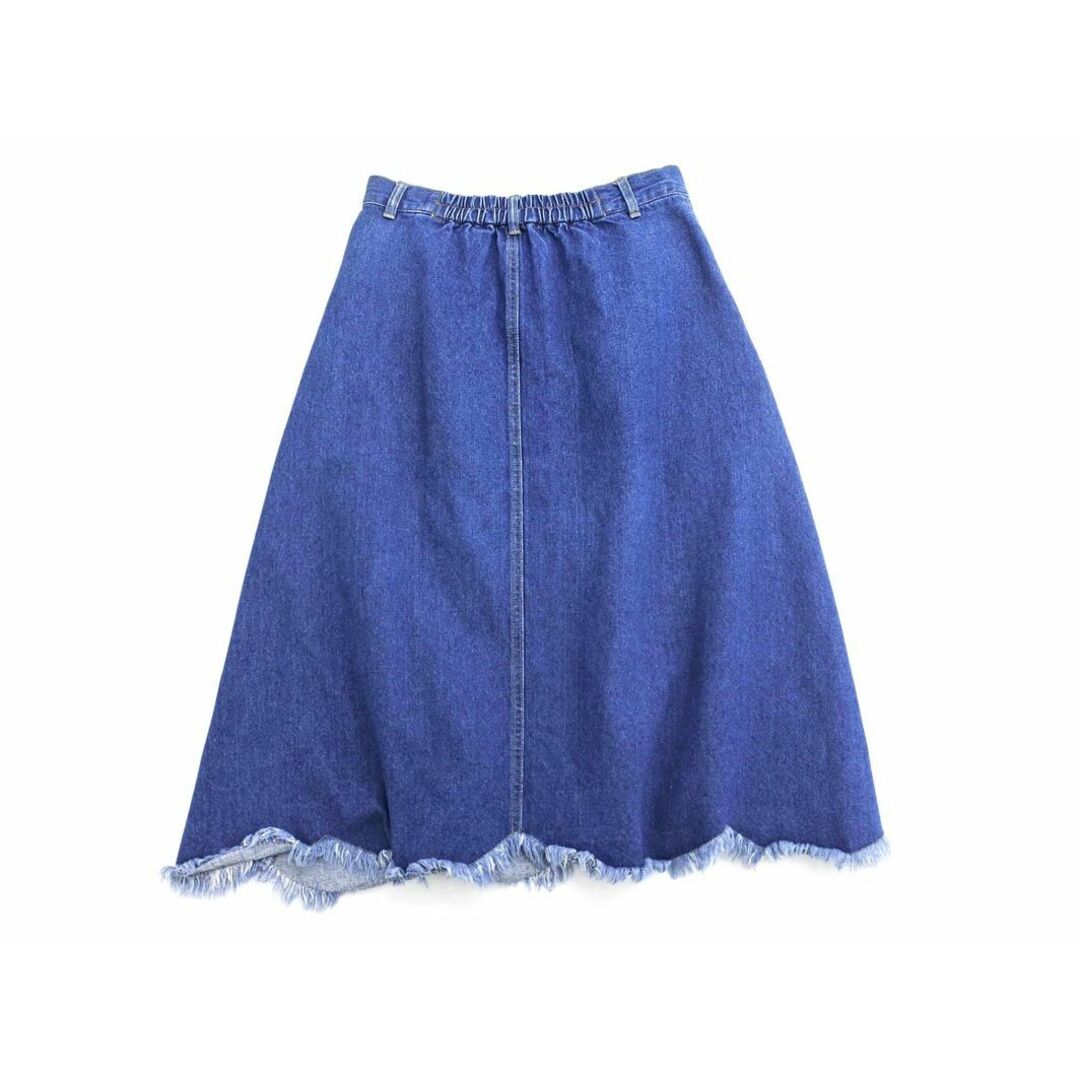 merlot(メルロー)のmerlot メルロー カットオフ Aライン 台形 デニムスカート sizeF/青 ■■ レディース レディースのスカート(ロングスカート)の商品写真