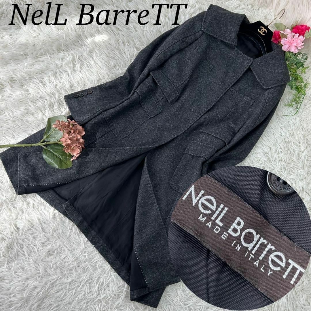 NEIL BARRETT(ニールバレット)のニールバレット レディース XSサイズ ステンカラーコート ステッチ ポケット レディースのジャケット/アウター(チェスターコート)の商品写真