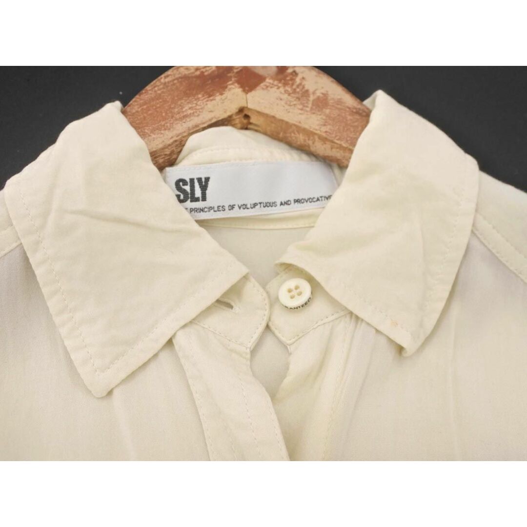 SLY(スライ)のSLY スライ レーヨン シャツ size1/アイボリー ■◇ レディース レディースのトップス(シャツ/ブラウス(長袖/七分))の商品写真