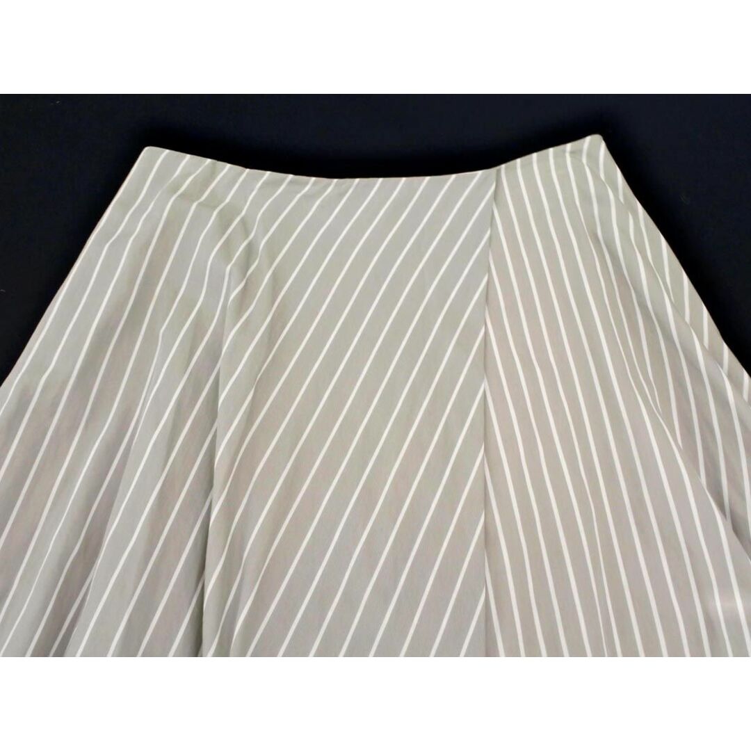 23区(ニジュウサンク)の23区 ストライプ タック ロング スカート size36/白ｘグレー ■◇ レディース レディースのスカート(ロングスカート)の商品写真