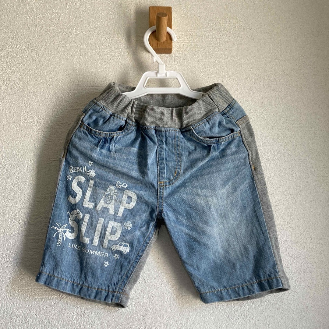 SLAP SLIP(スラップスリップ)のハーフパンツ　デニム　80 スラップスリップ キッズ/ベビー/マタニティのベビー服(~85cm)(パンツ)の商品写真