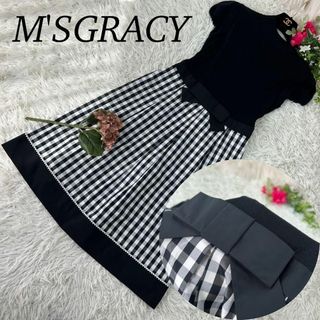 M'S GRACY - エムズグレイシー レディース Mサイズ ワンピース ギンガムチェック ひざ丈