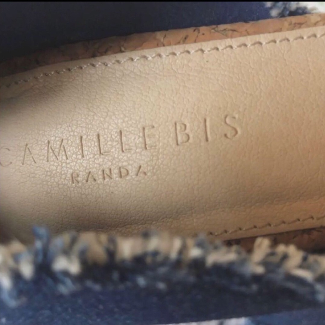 RANDA(ランダ)のRANDA ランダ オープントゥ デニムフリンジ パンプス 24.0cm レディースの靴/シューズ(ハイヒール/パンプス)の商品写真