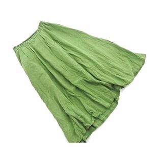 ショコラフィネローブ(chocol raffine robe)のchocol raffine robe ショコラフィネローブ リネン混 ロング スカート sizeF/緑 ■◇ レディース(ロングスカート)