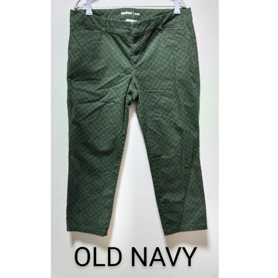 Old Navy(オールドネイビー)の〓OLDNAVY〓カラーパンツ　深緑×ドット　股上深め　セレモニー　学校行事 レディースのパンツ(カジュアルパンツ)の商品写真