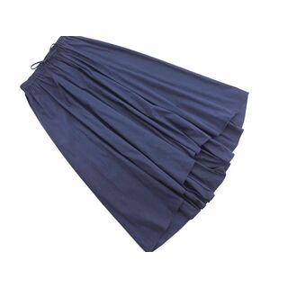 イネド(INED)のINED イネド ロング フレア スカート size9/紺 ■■ レディース(ロングスカート)