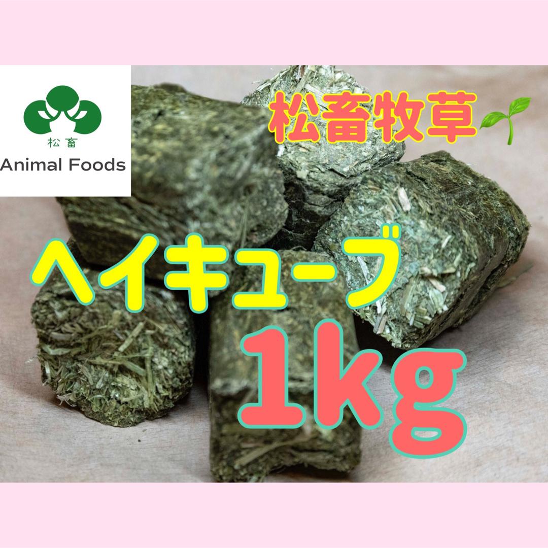 ⭐︎松畜牧草　⭐︎ヘイキューブ　1kg  【アルファルファ】 その他のペット用品(ペットフード)の商品写真