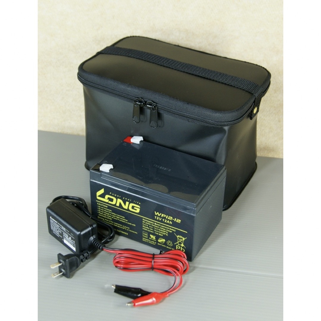 GARMIN(ガーミン)のWP12-12 魚探 電動用 EVAバッグ・バッテリー充電器セット12V12Ah スポーツ/アウトドアのフィッシング(その他)の商品写真