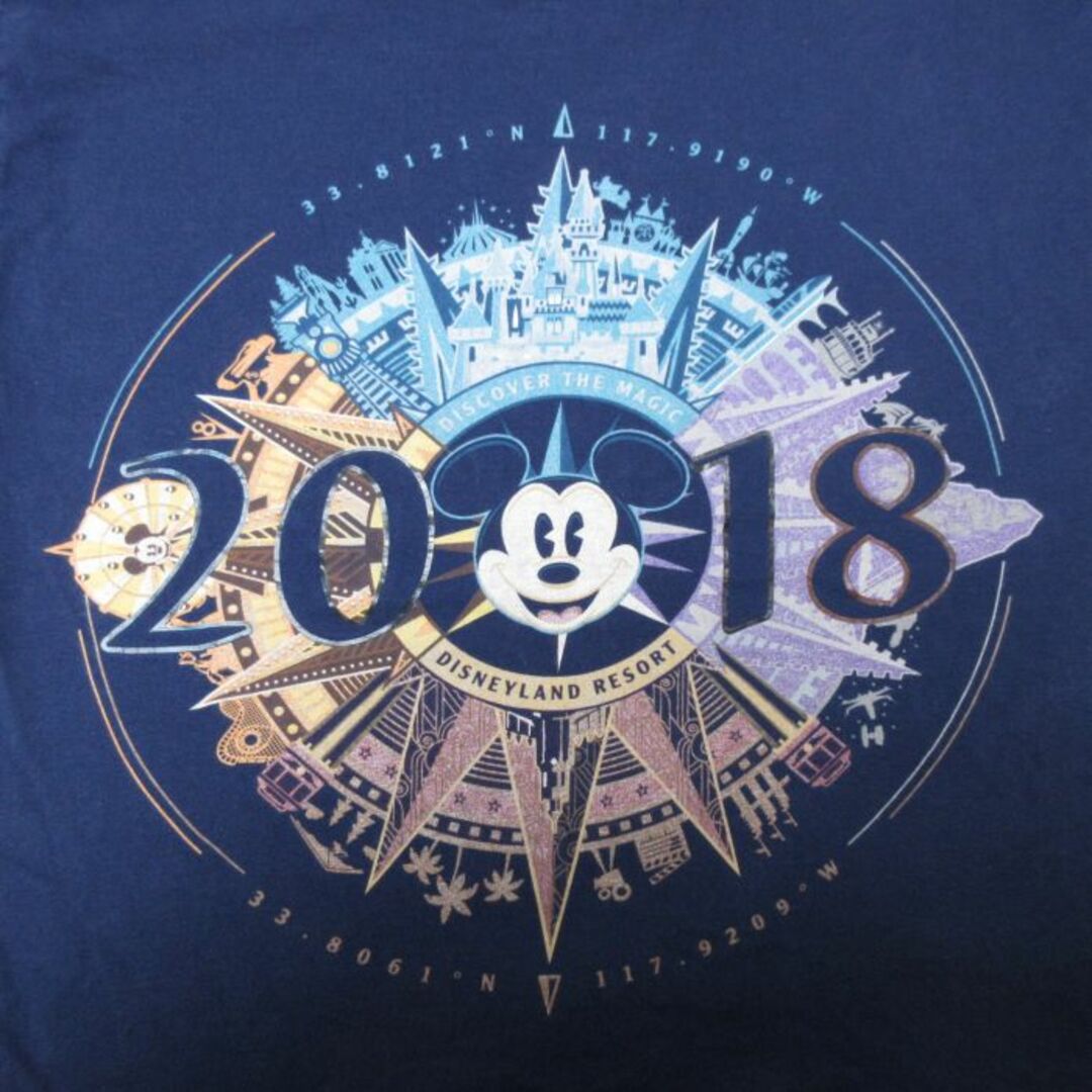 Disney(ディズニー)のM★古着 ヘインズ Hanes 半袖 Tシャツ メンズ ディズニー DISNEY ミッキー MICKEY MOUSE コットン クルーネック 紺 ネイビー 23apr06 中古 メンズのトップス(Tシャツ/カットソー(半袖/袖なし))の商品写真