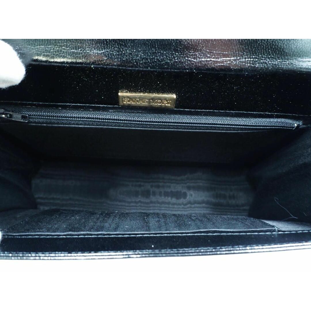 HANAE MORI(ハナエモリ)のハナエモリ レザー ハンド バッグ 黒 ■■ レディース レディースのバッグ(ハンドバッグ)の商品写真