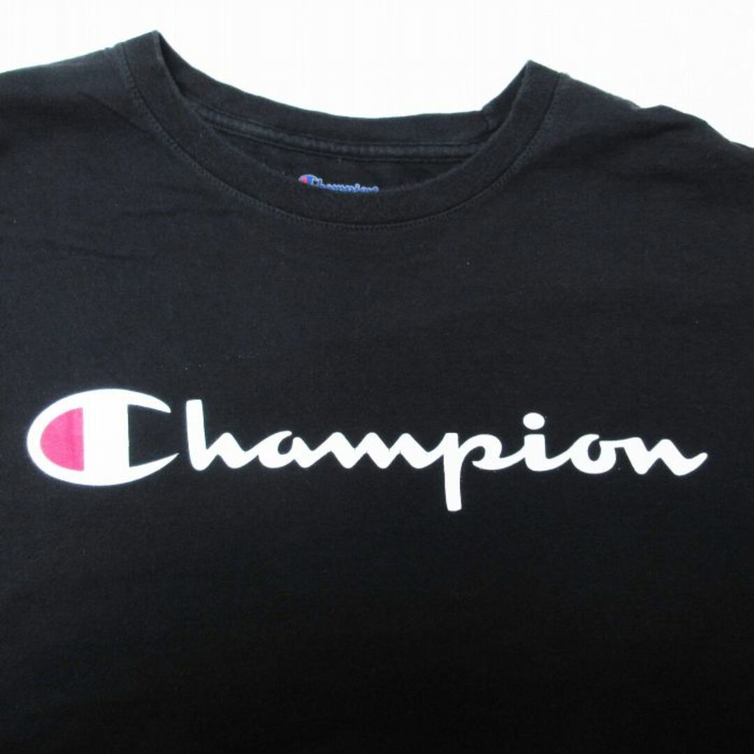 Champion(チャンピオン)のXL★古着 チャンピオン Champion 半袖 ブランド Tシャツ メンズ ビッグロゴ 大きいサイズ クルーネック 黒 ブラック 23apr01 中古 メンズのトップス(Tシャツ/カットソー(半袖/袖なし))の商品写真