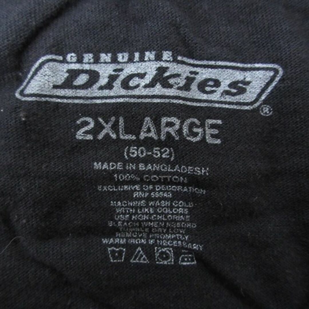 Dickies(ディッキーズ)のXL★古着 ディッキーズ Dickies 半袖 ブランド Tシャツ メンズ 大きいサイズ コットン クルーネック 黒 ブラック 23apr01 中古 メンズのトップス(Tシャツ/カットソー(半袖/袖なし))の商品写真