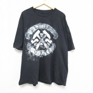 ディッキーズ(Dickies)のXL★古着 ディッキーズ Dickies 半袖 ブランド Tシャツ メンズ 大きいサイズ コットン クルーネック 黒 ブラック 23apr01 中古(Tシャツ/カットソー(半袖/袖なし))