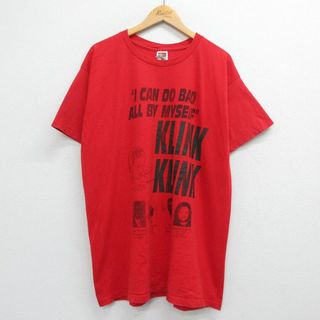 XL★古着 半袖 ビンテージ Tシャツ メンズ 00年代 00s KLINK Tyga コットン クルーネック 赤 レッド 23apr07 中古(Tシャツ/カットソー(半袖/袖なし))