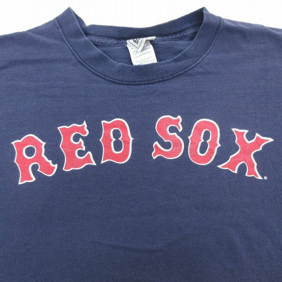 Lee(リー)のXL★古着 リー Lee 半袖 ビンテージ Tシャツ メンズ 00年代 00s MLB ボストンレッドソックス 松坂大輔 18 大きいサイズ コットン クルーネック 紺 ネイビー メジャーリーグ ベースボール 野球 【spe】 23apr08 中古 メンズのトップス(Tシャツ/カットソー(半袖/袖なし))の商品写真