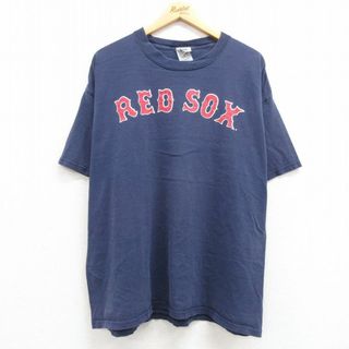 リー(Lee)のXL★古着 リー Lee 半袖 ビンテージ Tシャツ メンズ 00年代 00s MLB ボストンレッドソックス 松坂大輔 18 大きいサイズ コットン クルーネック 紺 ネイビー メジャーリーグ ベースボール 野球 【spe】 23apr08 中古(Tシャツ/カットソー(半袖/袖なし))