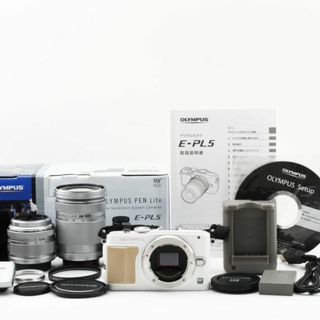 オリンパス(OLYMPUS)の✨箱付極美品✨OLYMPUS E-PL5 ダブルズームキット ホワイト(ミラーレス一眼)