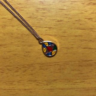 the stainedglass pinkgoldnecklace(ネックレス)