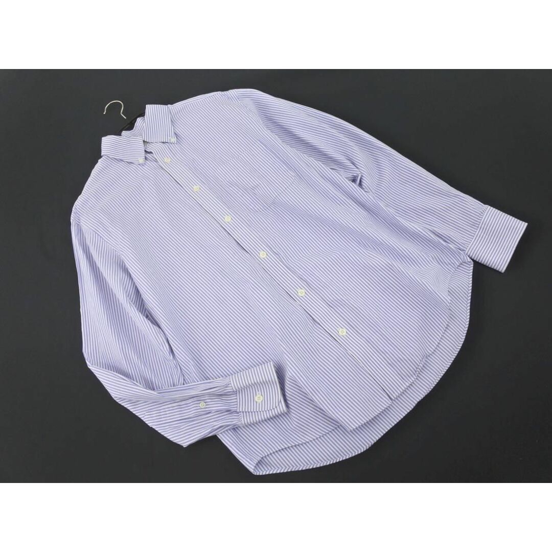 MERONA ストライプ ボタンダウン シャツ sizeS/白ｘ青 ■◇ メンズ メンズのトップス(シャツ)の商品写真