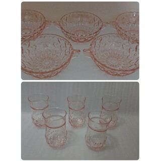 トウヨウササキガラス(東洋佐々木ガラス)のシャンゼリゼグラスデザート皿セット(グラス/カップ)