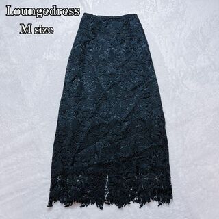 ラウンジドレス(Loungedress)のラウンジドレス 総レース タイトスカート ロング 花柄 ブラック スリット M(ロングスカート)