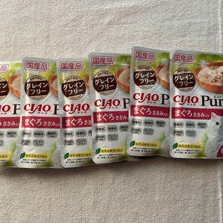 【まとめ買い】CIAO(チャオ) Pureパウチ まぐろ ささみ入り 60g×6(猫)